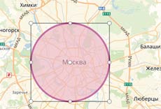 Интерактивная оценка размеров покрытия выделенной области на карте